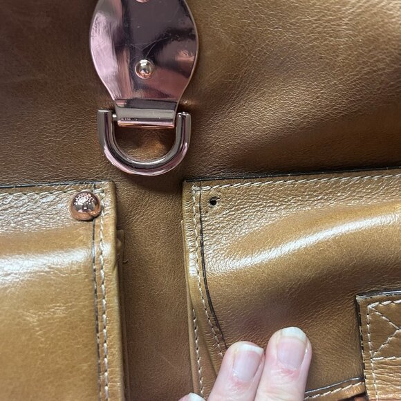 Mulberry Tillie Leather Tote Bag Oak Rose Gold Hardware Roomy Classic - Picture 17 of 17